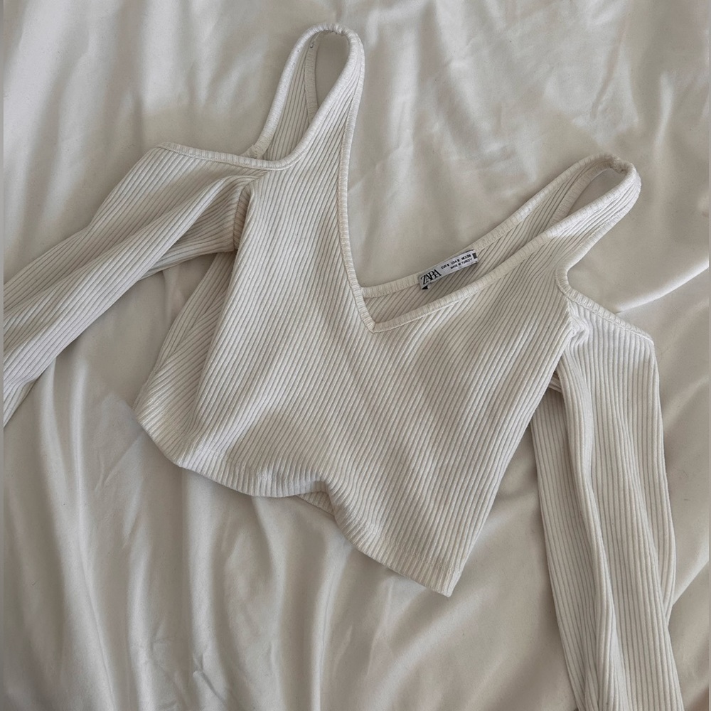 Zara long sleeve crop top